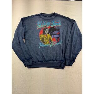 Billy Joel Piano Man Graphic Sweatshirt Blue Heathered Crewneck Large